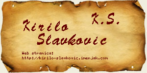 Kirilo Slavković vizit kartica